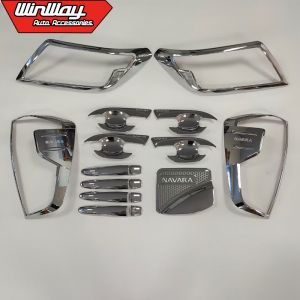 CHROMED LAMP COVERS FOR NISSAN NAVARA NP300 2021 ONWARDS
