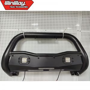 STEEL FRONT GUARD WITH LED LIGHTS FOR HILUX REVO