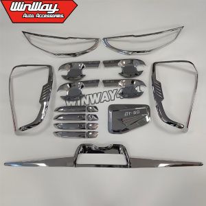 CHROMED SET (FRONT LAMP COVER, REAR LAMP COVER,DOOR HANDLE COVER,HANDLE BOWL COVER,OIL TANK COVER AND REAR GUARD HANDLE COVER)FOR MAZDA BT50 2021 2022+