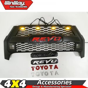 FRONT GRILL WITH LED LIGHTS FOR TOYOTA HILUX REVO ROCCO 2021 ONWARDS