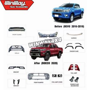 UPGRADE BODY PARTS FOR TOYOTA HILUX REVO 2015-2019 TO HILUX ROCCO 2021